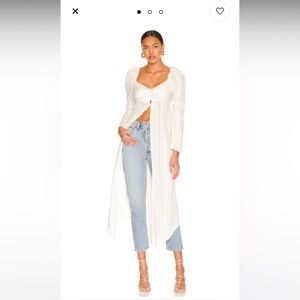 Free people, Luna, Maxi top and painted white. Size large. BNWOT.